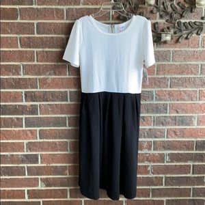 NWT Lularoe Amelia dress size m black white